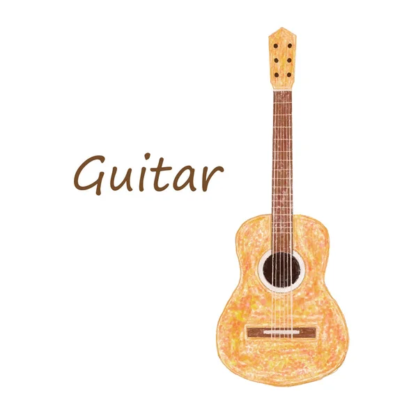 Guitare Sur Fond Blanc Illustration Vectorielle — Image vectorielle