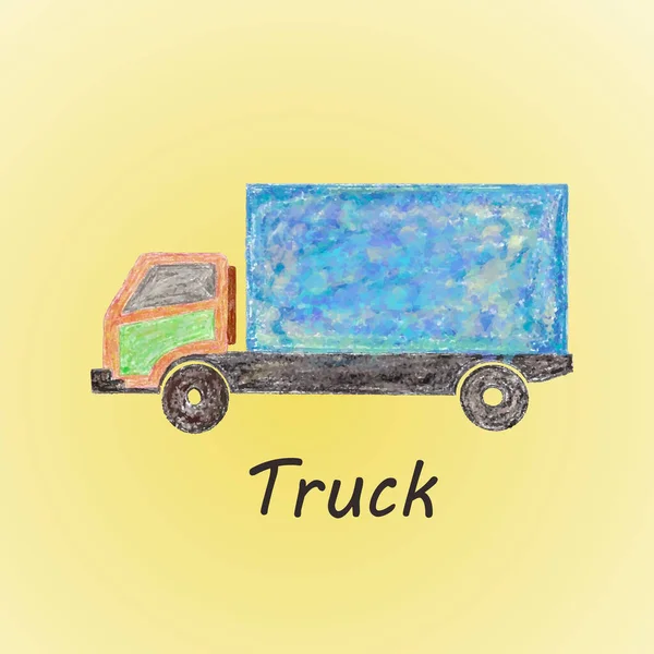 Camión Sobre Fondo Amarillo Ilustración Vectorial — Vector de stock