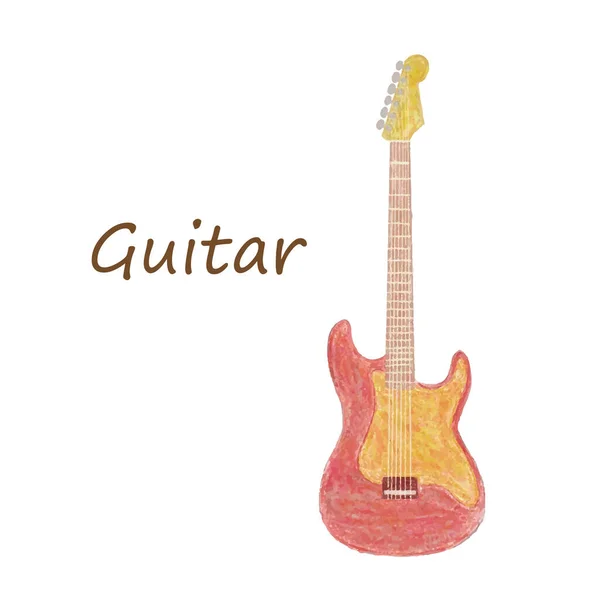 Guitarra Sobre Fondo Blanco Ilustración Vectorial — Archivo Imágenes Vectoriales
