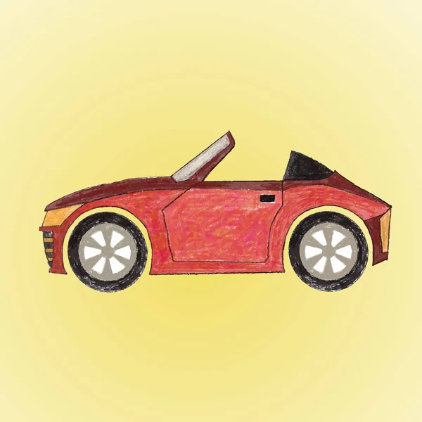 Αυτοκίνητο Κίτρινο Φόντο Εικονογράφηση Διανύσματος — Διανυσματικό Αρχείο