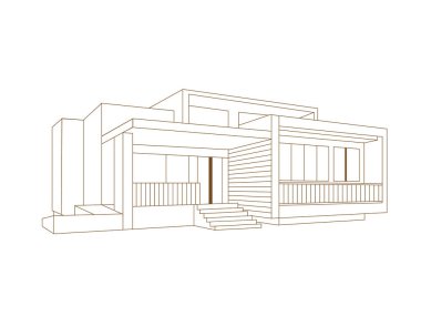 Beyaz arka plandaki ev. vektör illüstrasyonu.