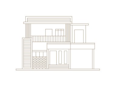 Beyaz arka plandaki ev. vektör illüstrasyonu.