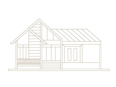 Beyaz arka plandaki ev. vektör illüstrasyonu.