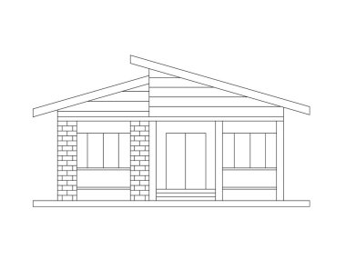 Beyaz arka plandaki ev. vektör illüstrasyonu.