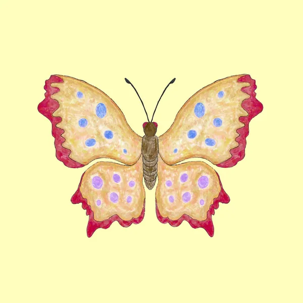 Papillon Sur Fond Blanc Illustration Vectorielle — Image vectorielle