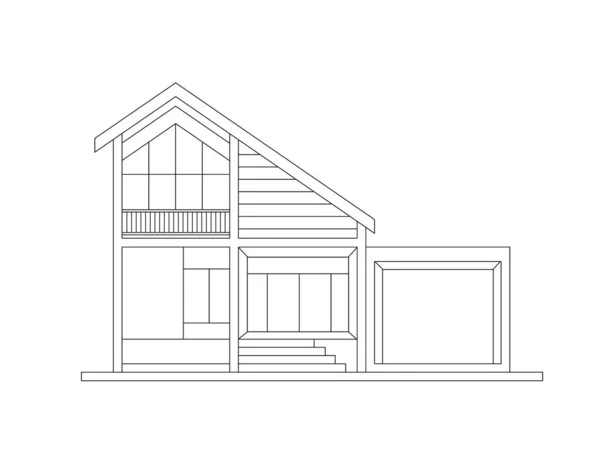 Casa Sfondo Bianco Illustrazione Vettoriale — Vettoriale Stock