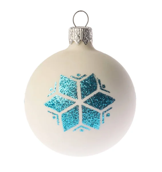 Χριστουγεννιάτικη Μπάλα Απομονωμένη Στο Λευκό Χωρίς Σκιά — Φωτογραφία Αρχείου