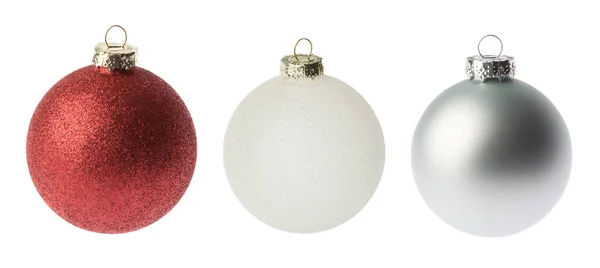 Χριστουγεννιάτικη Μπάλα Απομονωμένη Στο Λευκό Χωρίς Σκιά — Φωτογραφία Αρχείου