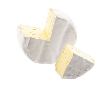 Brie cheese isolated on white background with clpping path without shadow