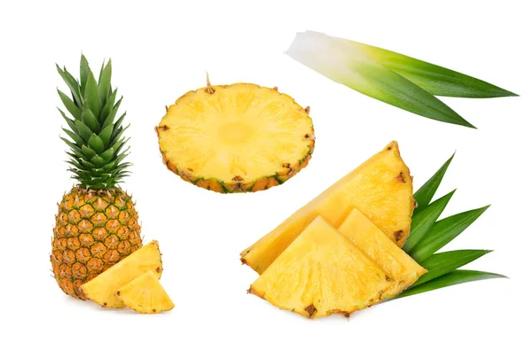 Ananas Isolerade Vit Bakgrund Stockfoto