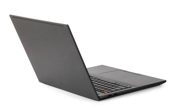 Achterzijde Van Moderne Laptop Geïsoleerd Witte Achtergrond Met Clipping Pad — Stockfoto