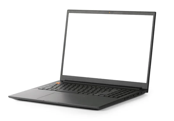 Moderne Laptop Geïsoleerd Witte Achtergrond Met Uitknippad — Stockfoto