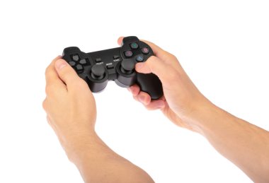 Erkek Elleri Tutma Alanı kırpma yolu ile beyaz arkaplanda izole edildi