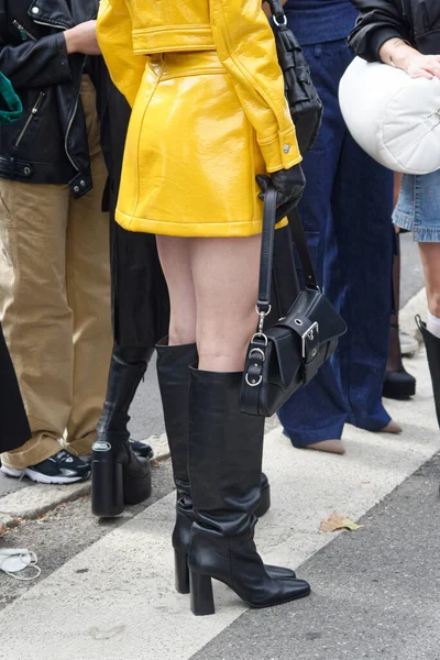 Moda Ayrıntıları Milan Moda Haftası Sırasında Kaydedildi — Stok fotoğraf