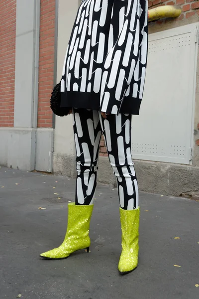 Detale Mody Uchwycone Podczas Milan Fashion Week — Zdjęcie stockowe
