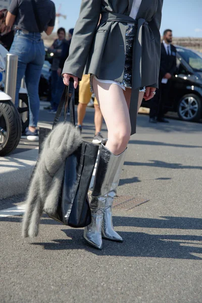 Detale Mody Uchwycone Podczas Milan Fashion Week — Zdjęcie stockowe