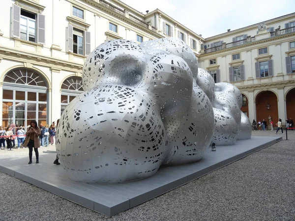 stock image Milan Design Week - april 2023 - the colossal steel installation by Marc Fornes' studio Theverymany