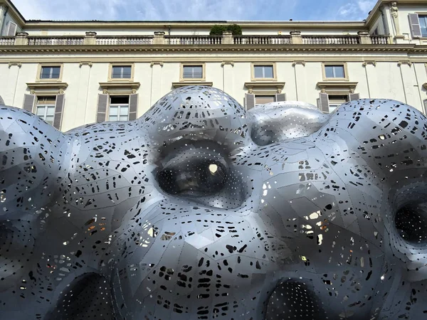 stock image Milan Design Week - april 2023 - the colossal steel installation by Marc Fornes' studio Theverymany