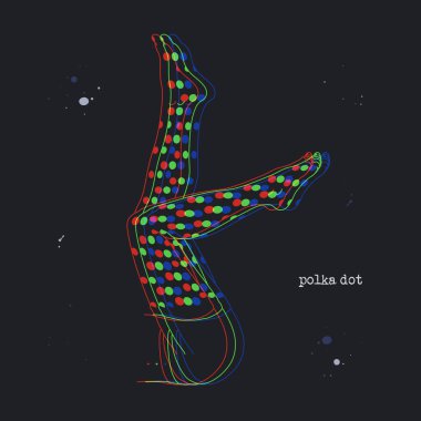 Female legs in tights. Dotted stockings Woman body part. Glitch style