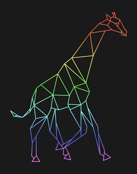 Girafa Polígono Baixo Animal Poli Ícone Logotipo Geométrico Cor Arco — Vetor de Stock