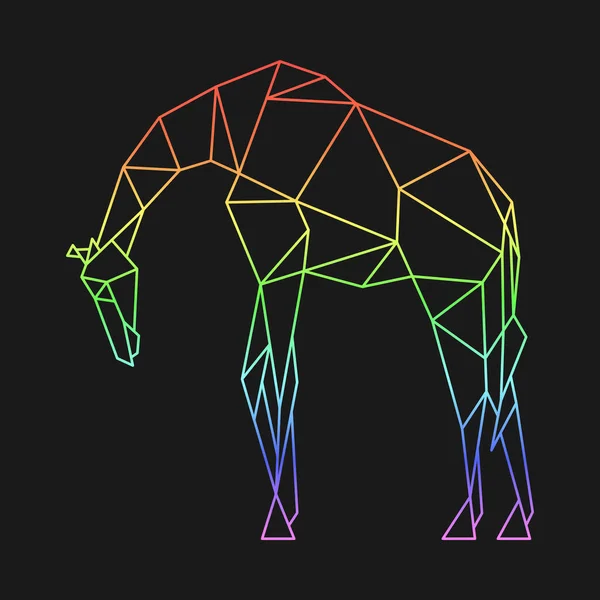 Girafe Polygonale Faible Poly Animal Icône Logo Géométrique Couleur Arc — Image vectorielle