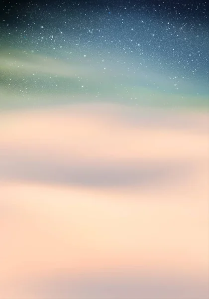 云彩和星空 有雾波和银河的自然背景 — 图库矢量图片