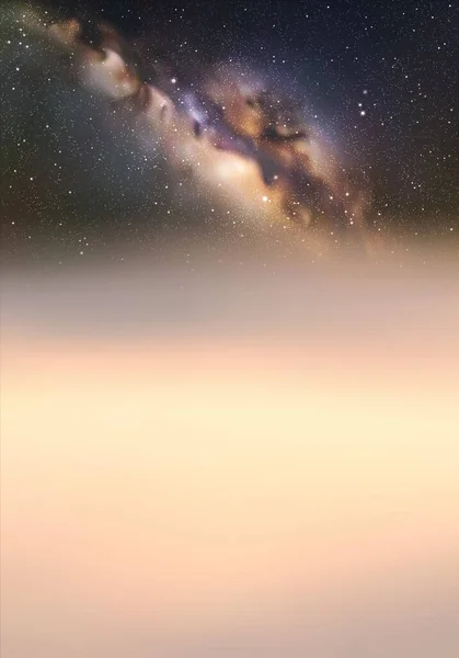 Хмари Зоряне Небо Природний Фон Туманними Хвилями Чумацьким Шляхом — стоковий вектор