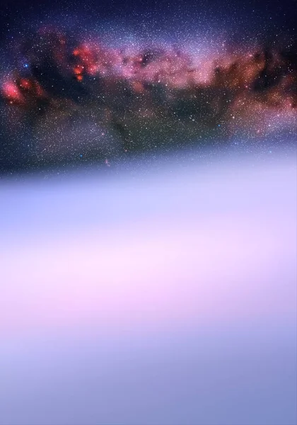 Nebelwellen Und Milchstraße Natürlicher Hintergrund Mit Wolken Und Sternenhimmel — Stockvektor