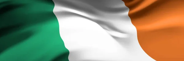 Flaga Narodowa Irlandii Oficjalny Symbol Kraju Baner Tło — Wektor stockowy