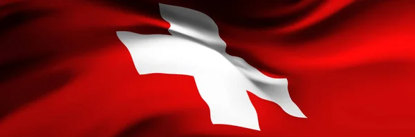Государственный Флаг Швейцарии Официальный Символ Страны Баннер Фон — стоковый вектор