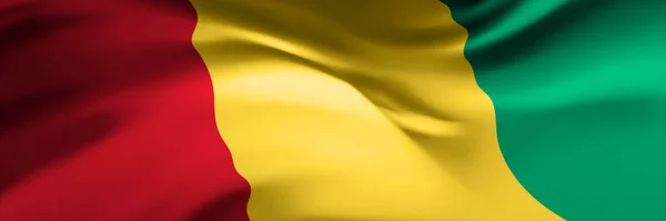 Flaga Narodowa Gwinei Oficjalny Symbol Kraju Baner Tło — Wektor stockowy