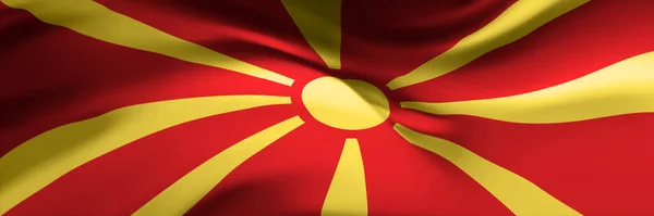 Bandera Nacional Macedonia Del Norte Banner Símbolo Oficial Del País — Archivo Imágenes Vectoriales