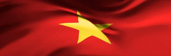 Государственный Флаг Вьетнама Официальный Символ Страны Баннер Фон — стоковый вектор