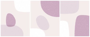 Benekler ve şekiller. Boho pastel renkler. Bohem menekşe arkaplanı ayarlandı