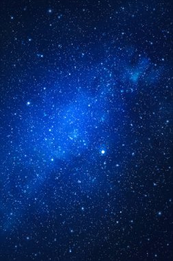 Gece yıldızlı gökyüzü. Uzay vektör arkaplanı. Samanyolu, yıldızlar ve nebula