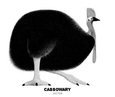  Cassowary. Avustralyalı hayvan. Grafik mürekkep noktalama tekniği