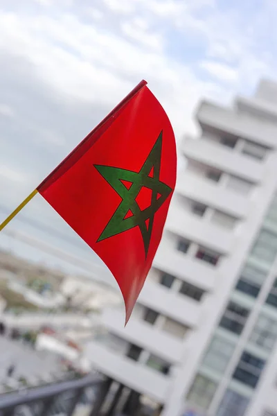 Hands Flags Morocco Defocused Background Cheering Soccer Team World Cup Royalty Free Stock Images