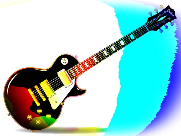 Guitarra Definitiva Rock Roll Isolada Sobre Fundo Branco — Fotografia de Stock
