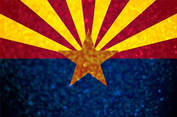 Bandeira Estado Dos Eua Estado Arizona Com Grunge Escuro — Fotografia de Stock