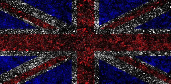 Union Jack Flag Great Britain Heavy Dark Grunge — Stock fotografie