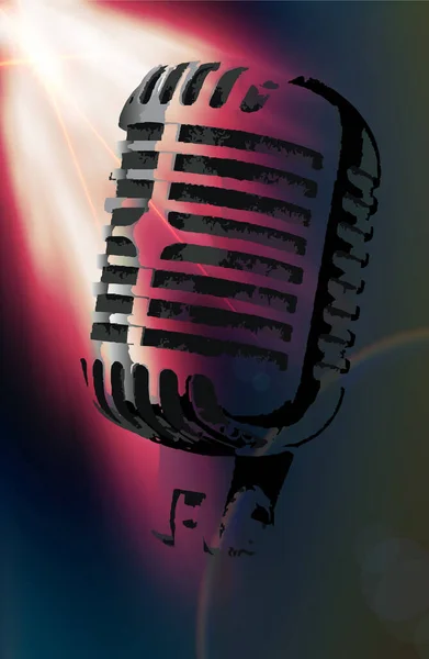 Stage Microphone Bright Light — Stock Photo, Image