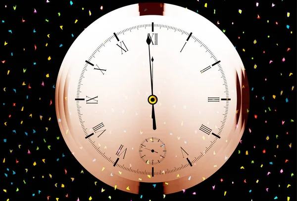 Relógio Natal Ano Novo Mostrando Seconda Longe Meia Noite — Fotografia de Stock
