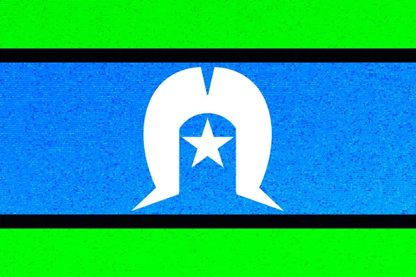 Flaggan Australian Torres Strait Islander Med Grunge — Stockfoto