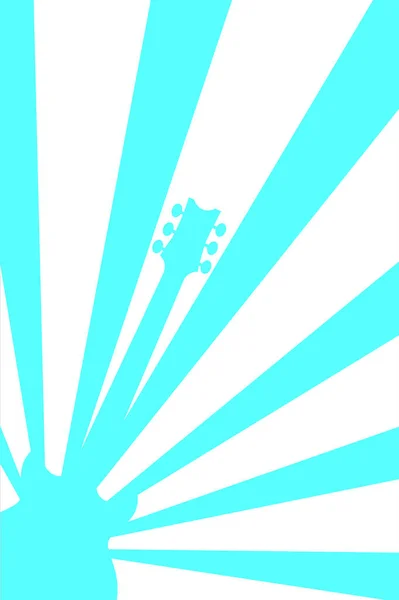 浅蓝色和白色的摇滚吉他抽象海报背景 — 图库照片