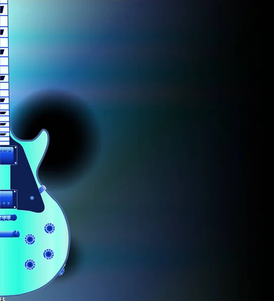 Zelená Pevná Elektrická Kytara Vybledlém Pozadí — Stock fotografie