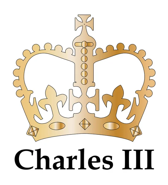 Couronne Britannique Avec Légende Charles Iii — Photo