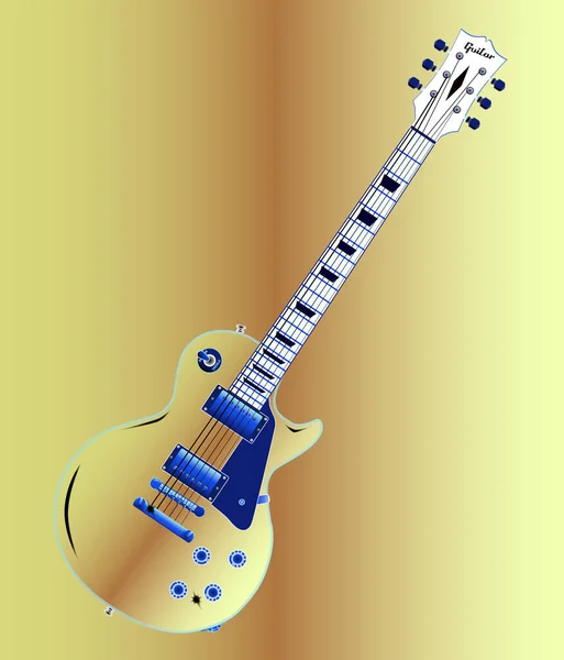 Ostateczny Rock Roll Gitara Kolorze Żółtym Izolowane Żółtym Tle — Zdjęcie stockowe