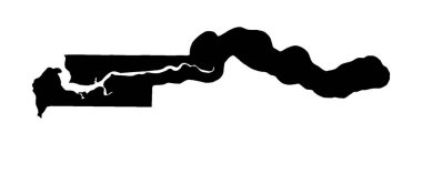 Gambiya, beyaz bir arkaplan üzerine Afrika 'nın siluet haritasını çizdi