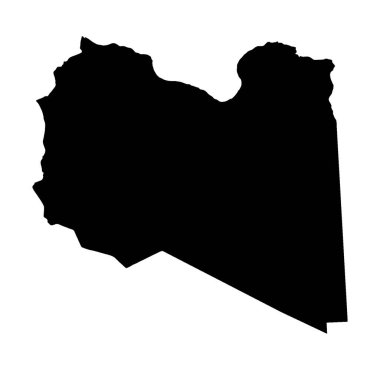 Outline silhouette map of the Arab League country of Libya
