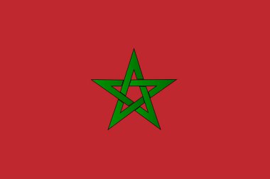 The national flag of the African country of Morocco
